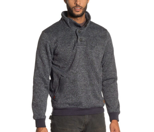 HEROCK® VERUS Fleece-Strickpullover – mit Druckknopfkragen & Rippbündchen