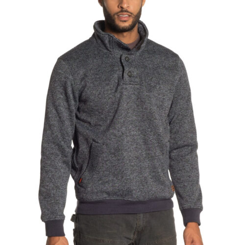 HEROCK® VERUS Fleece-Strickpullover – mit Druckknopfkragen & Rippbündchen