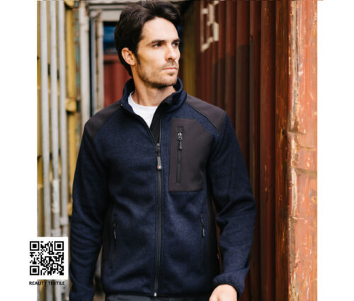 Knitted Polar Fleece Jacke – Kontrastzipp & Softshell-Brusttasche | VELILLA