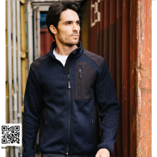 Knitted Polar Fleece Jacke – Kontrastzipp & Softshell-Brusttasche | VELILLA