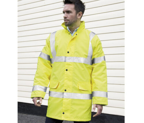 RESULT HIGH VIZ MOTORWAY COAT – Warnschutzparka mit Thermofutter & Kapuze