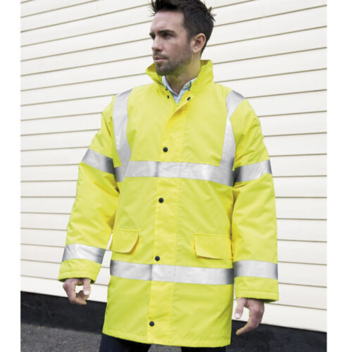 RESULT HIGH VIZ MOTORWAY COAT – Warnschutzparka mit Thermofutter & Kapuze