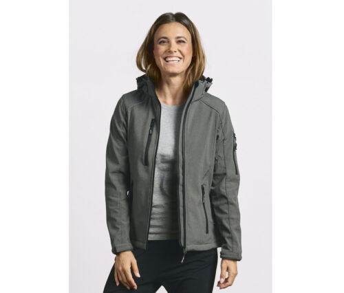PROMODORO Damen Softshelljacke – Wasserabweisend, atmungsaktiv, mit abnehmbarer Kapuze