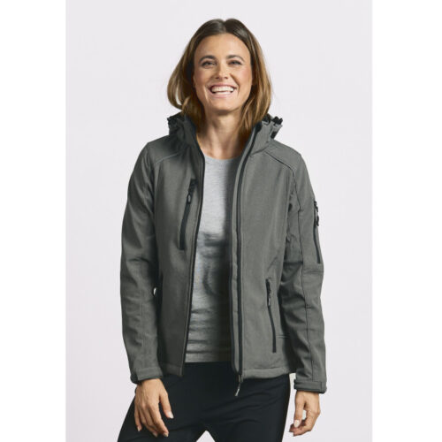 PROMODORO Damen Softshelljacke – Wasserabweisend, atmungsaktiv, mit abnehmbarer Kapuze